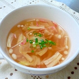 貝ダシダと麺つゆで簡単スープ